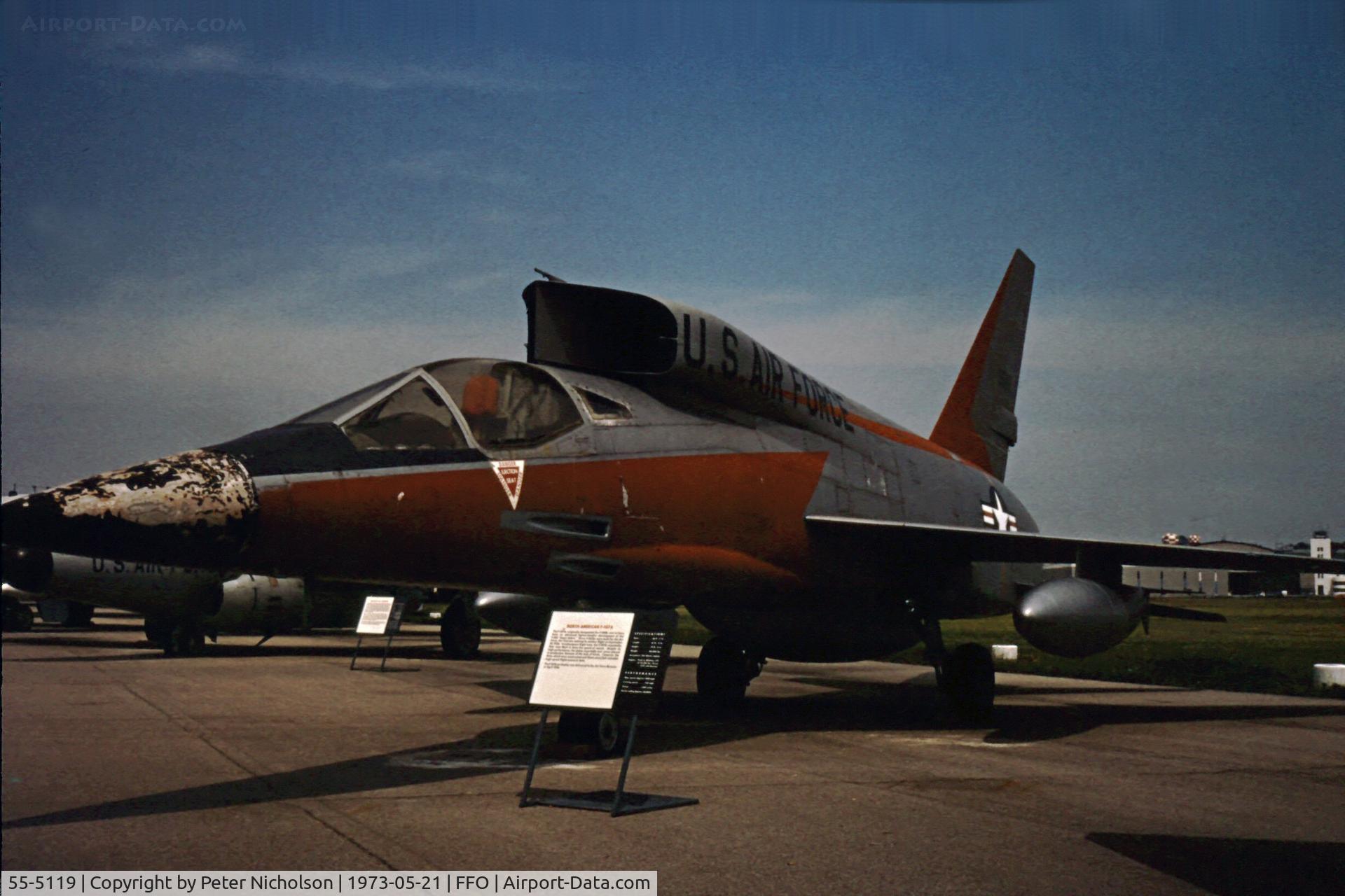 55-5119, 1955 North American F-107A C/N 212-2, As displayed in the summer of 1973.