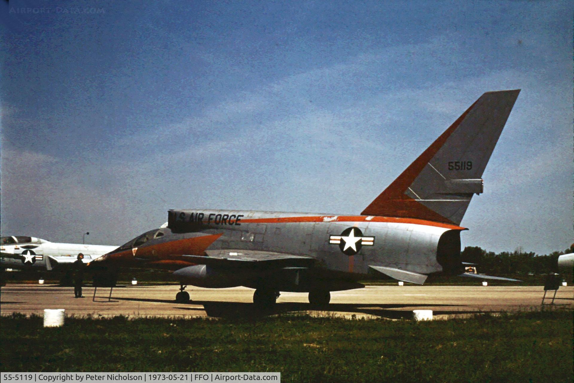 55-5119, 1955 North American F-107A C/N 212-2, As displayed in the summer of 1973.