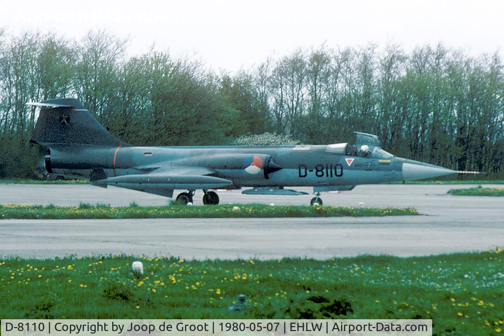 D-8110, Lockheed F-104G Starfighter C/N 683-8110, The last year of the Starfighter interceptor in Dutch service. The sidewinder rails underneath the fuselage were typical Leeuwarden features.