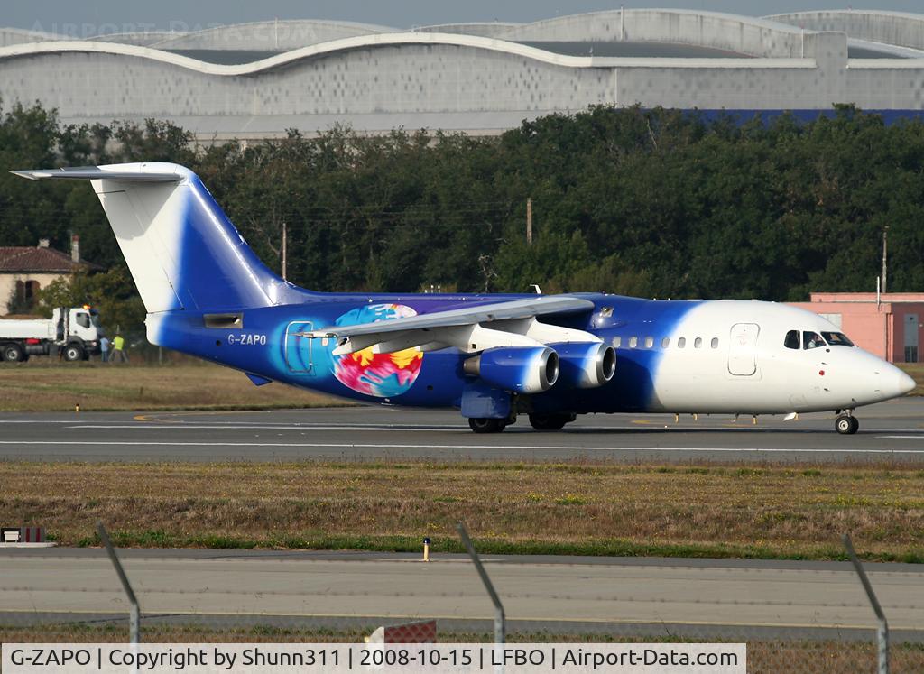 G-ZAPO, 1990 British Aerospace 146-200QC C/N E2176, Ready for take off rwy 14R