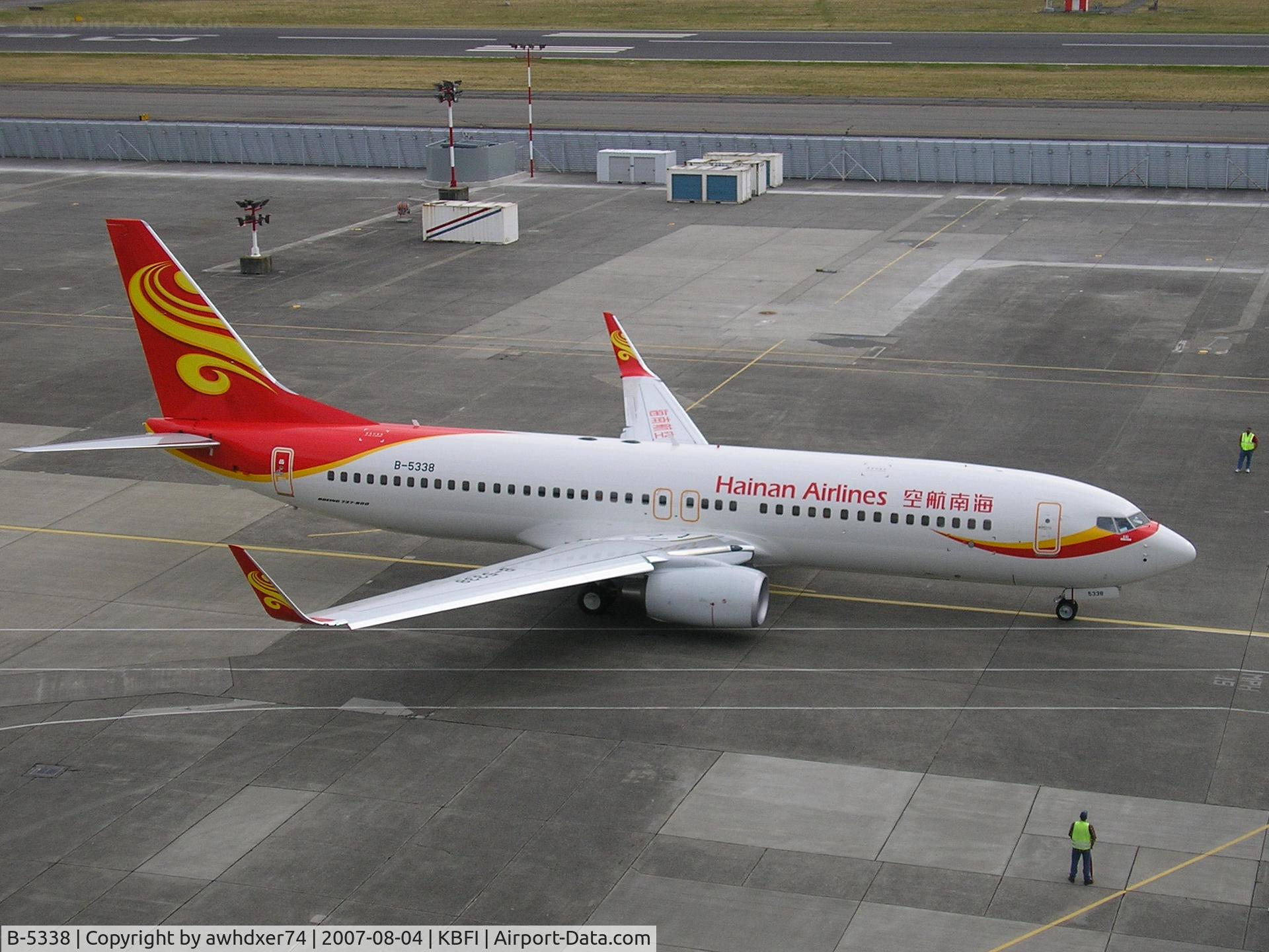 B-5338, 2007 Boeing 737-84P C/N 35749/2330, departing to HNL and onward to China