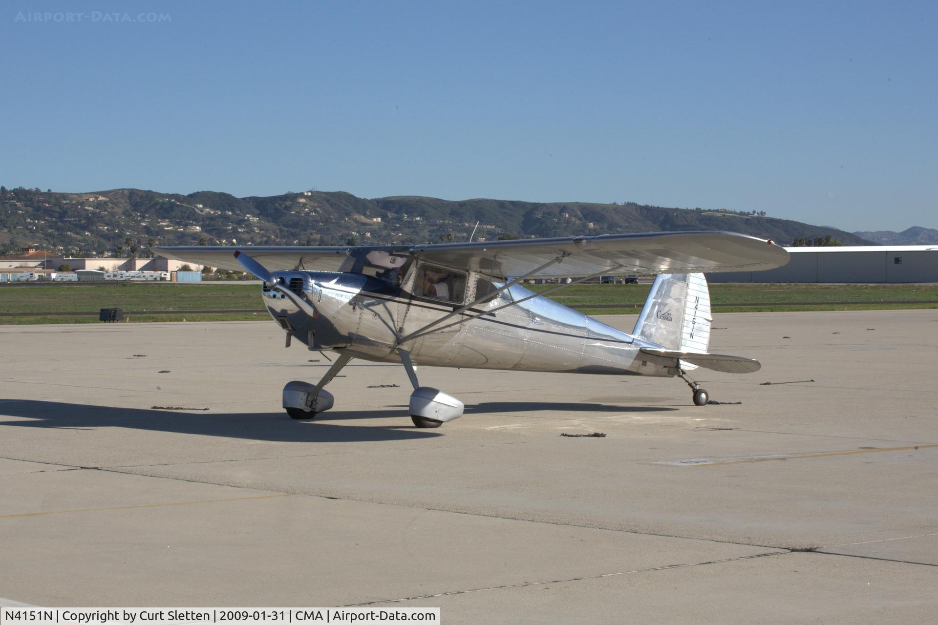 N4151N, 1947 Cessna 140 C/N 13873, Parked at CMA