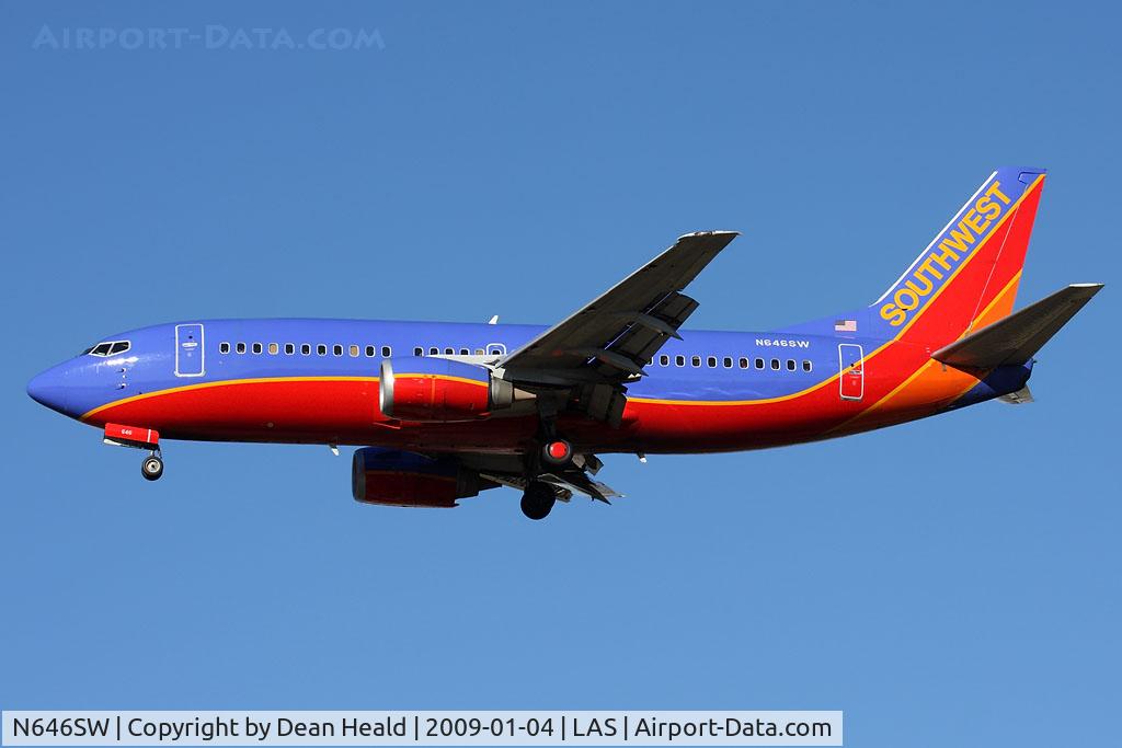 N646SW, 1997 Boeing 737-3H4 C/N 28331, Southwest Airlines N646SW (FLT SWA1454) from Austin-Bergstrom Int'l (KAUS) on short-final to RWY 25R.