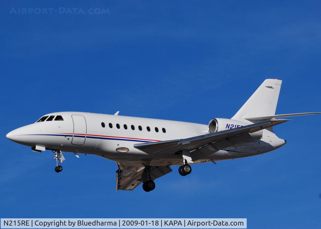 N215RE, 2004 Dassault Falcon 2000 C/N 215, On final approach to 17L.