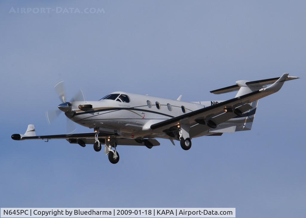N645PC, 2005 Pilatus PC-12/45 C/N 645, On final approach to 17L.