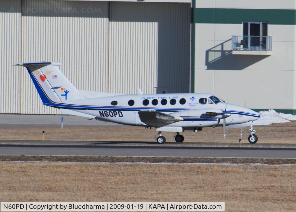 N60PD, 1975 Beech 200 Super King Air C/N BB-58, Flight for Life flight on 35R.