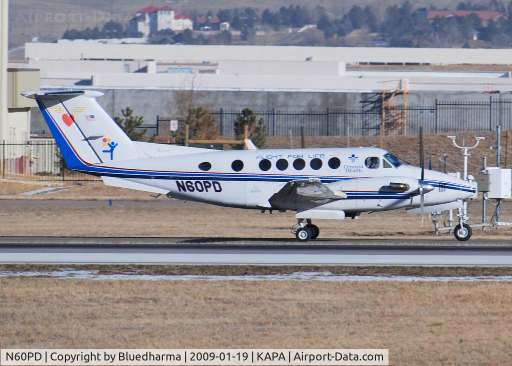 N60PD, 1975 Beech 200 Super King Air C/N BB-58, Flight for Life flight on 35R.