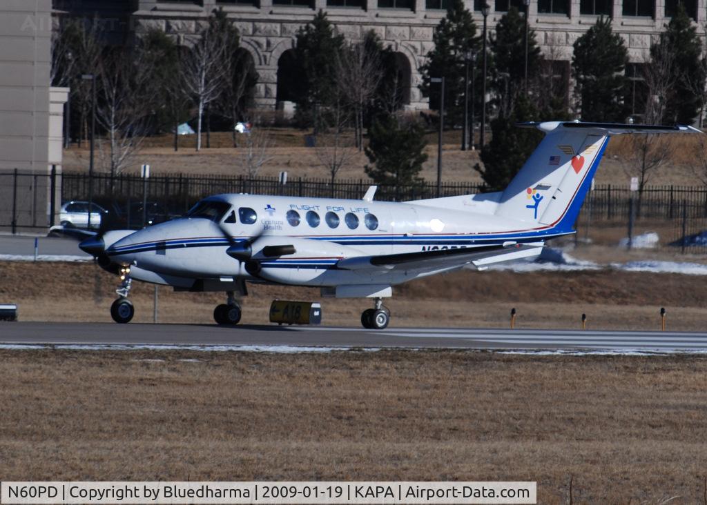 N60PD, 1975 Beech 200 Super King Air C/N BB-58, Flight for Life flight on 35R.