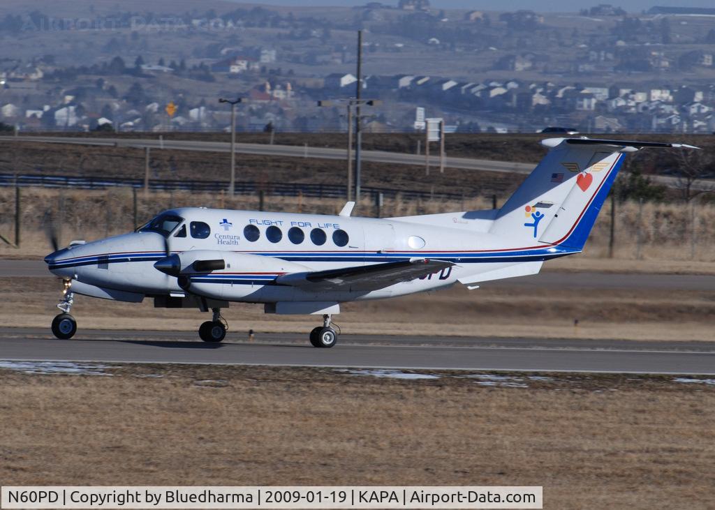 N60PD, 1975 Beech 200 Super King Air C/N BB-58, Flight for Life flight on 35R.