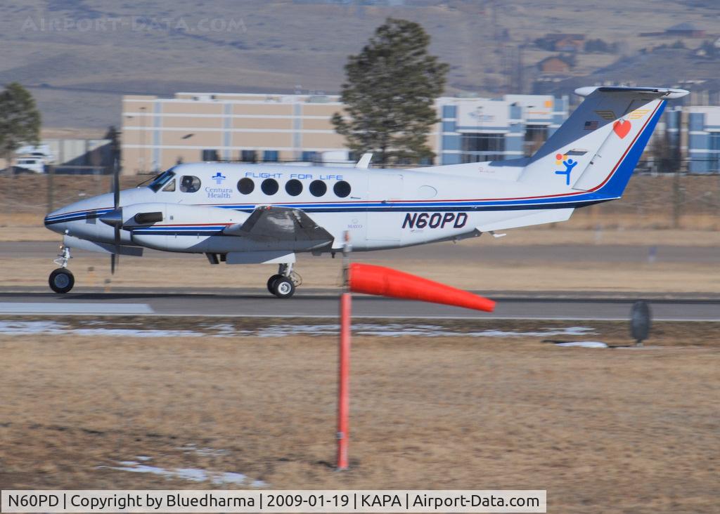 N60PD, 1975 Beech 200 Super King Air C/N BB-58, Flight for Life flight on 35R.