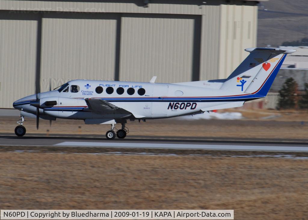 N60PD, 1975 Beech 200 Super King Air C/N BB-58, Flight for Life flight on 35R.
