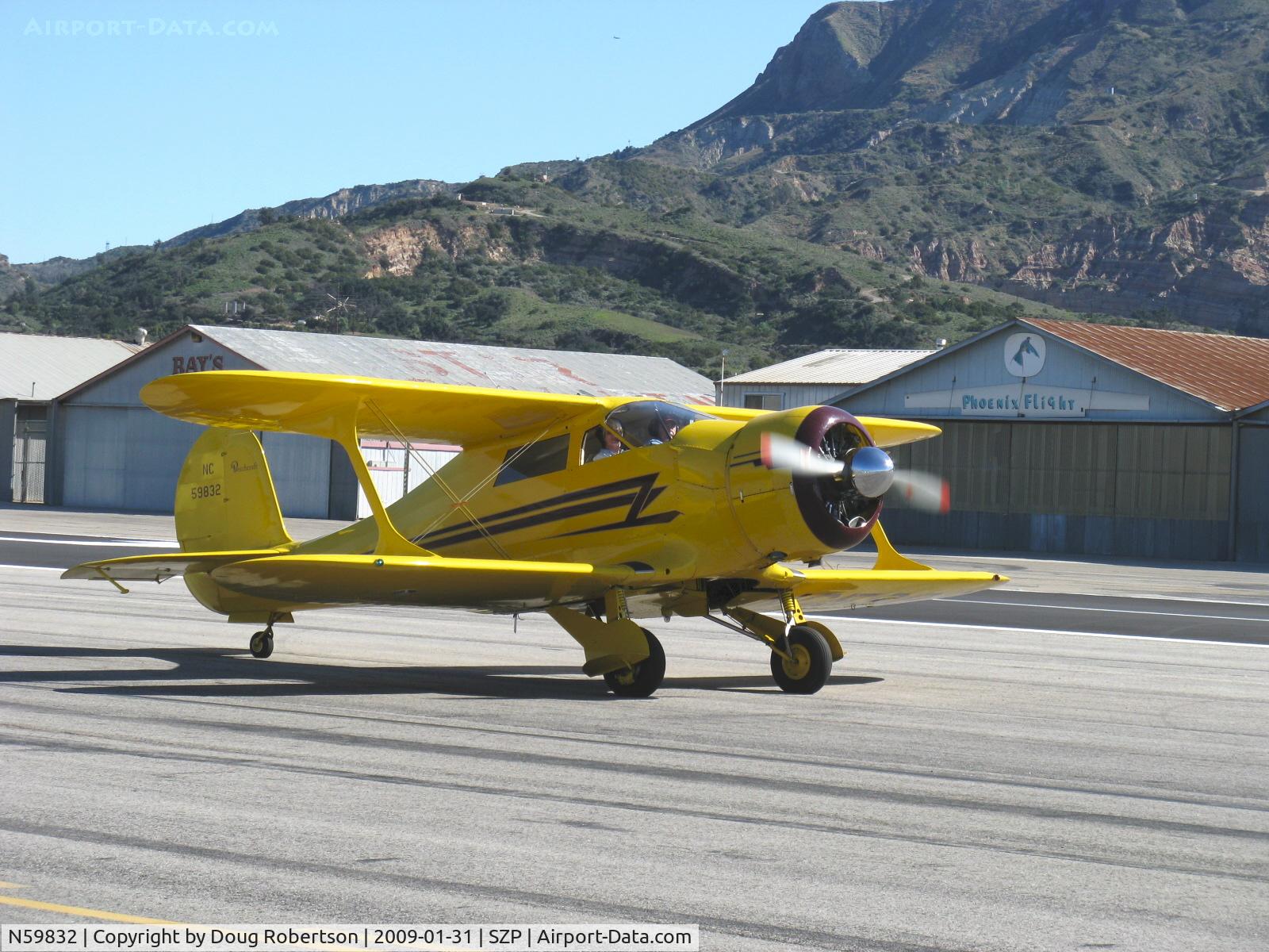 N59832, 1943 Beech D17S Staggerwing C/N 4837, 1943 Beech D17S STAGGERWING, P&W R-985 Wasp Jr. 450 Hp, taxi