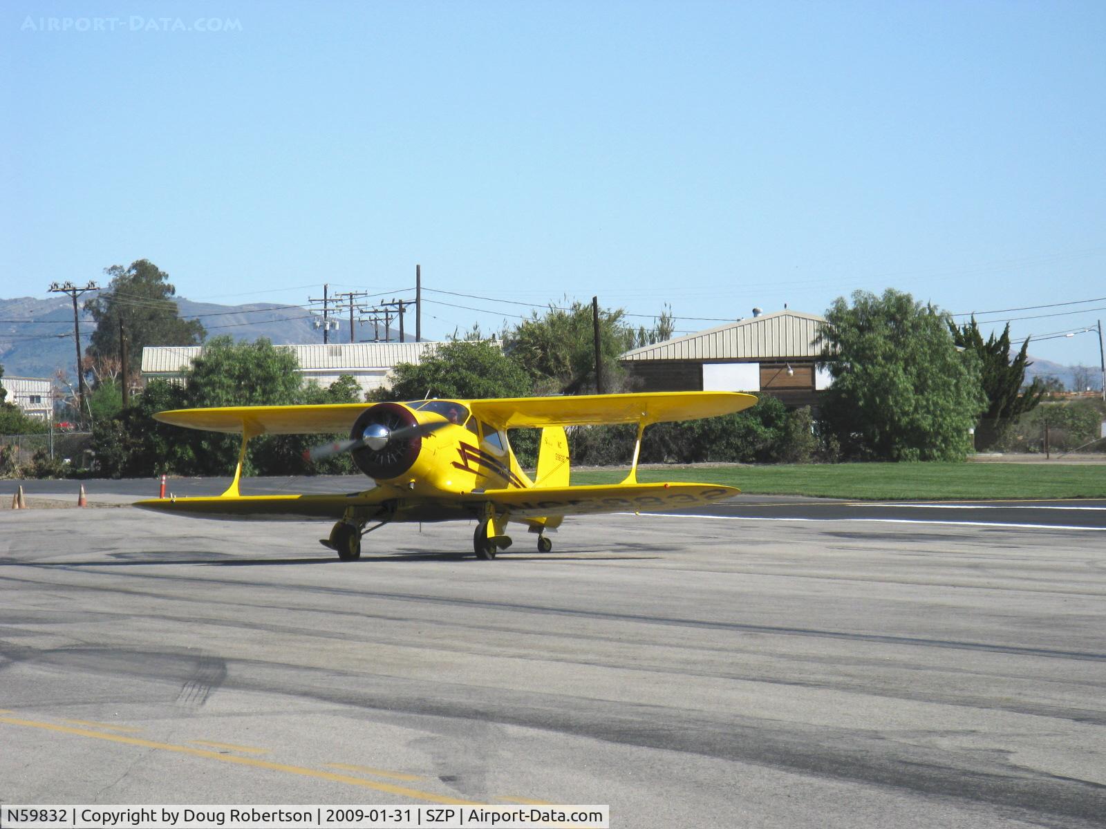 N59832, 1943 Beech D17S Staggerwing C/N 4837, 1943 Beech D17S STAGGERWING, P&W R-985 Wasp Jr. 450 Hp, taxi turn