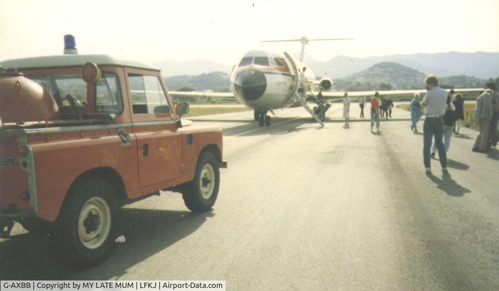 G-AXBB, 1969 BAC 111-409AY One-Eleven C/N BAC.162, EMERGENCY EVACUATION ON RUNWAY AFTER CABIN FILLED WITH SMOKE ON LANDING IN 1986. UNSURE IF REGISTRATION IS CORRECT