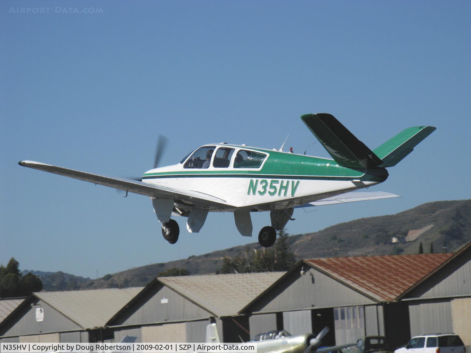 N35HV, 1957 Beech H35 Bonanza C/N D-5236, 1957 Beech H35 BONANZA, Continental O-470-G 240 Hp, takeoff climb Rwy 22