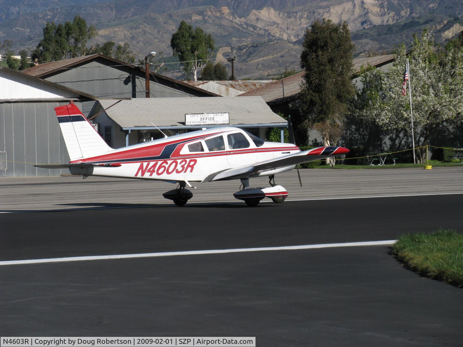 N4603R, 1965 Piper PA-28-140 Cherokee C/N 28-21351, 1965 Piper PA-28-140 CHEROKEE, Lycoming 0-320-E2A 150 Hp, landing roll Rwy 04