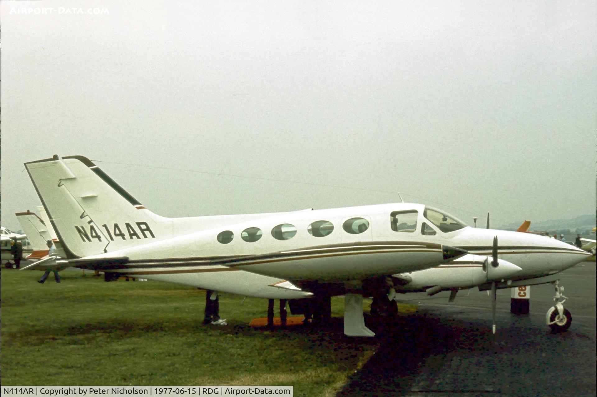 N414AR, 1976 Cessna 414 Chancellor C/N 4140902, As seen at the 1977 Reading Airshow.