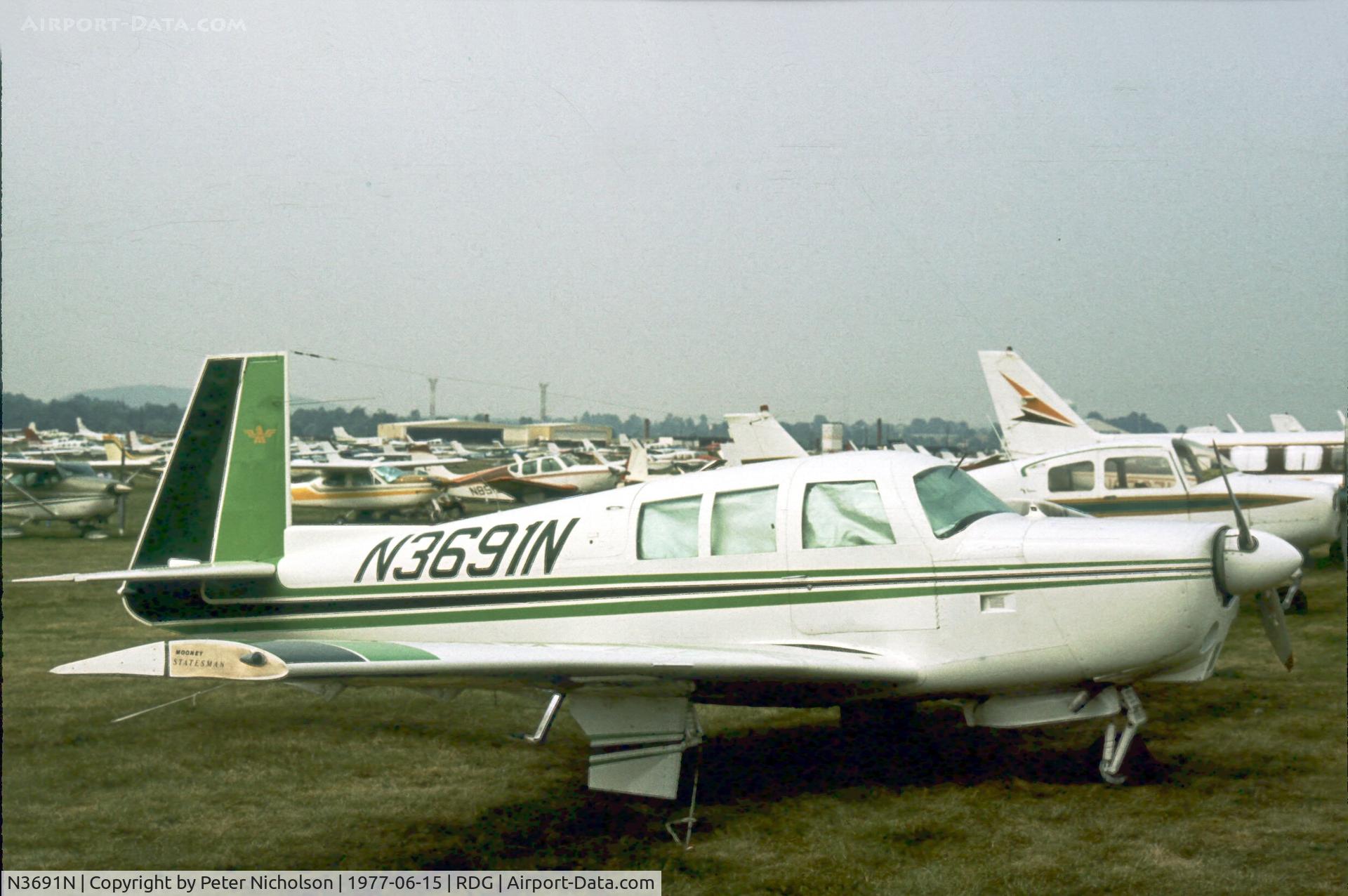 N3691N, 1967 Mooney M-20G Statesman C/N 680038, This Statesman attended the 1977 Reading Airshow.