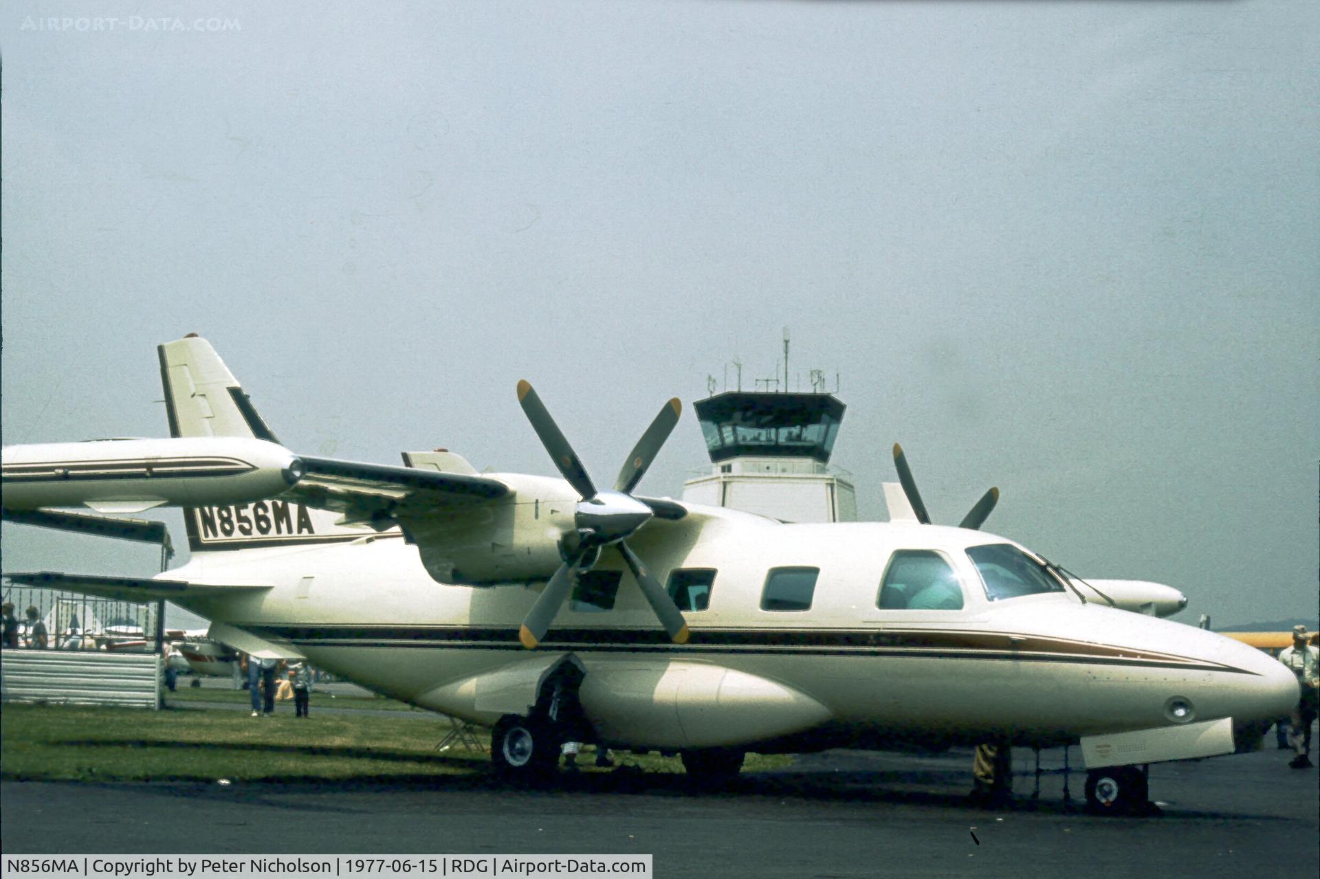 N856MA, Mitsubishi MU-2-36 C/N 696, Marketed as the MU-2L and displayed by the MU-2 Corpn of San Angelo at the 1977 Reading Airshow.