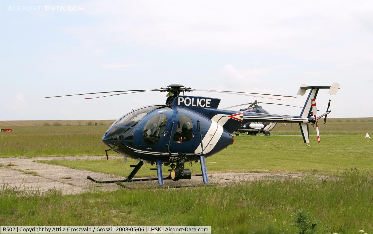 R502, 1989 McDonnell Douglas MD-500E (369E) C/N 0368E, Siófok-Kiliti Airport, LHSK Hungary, Police Air Base