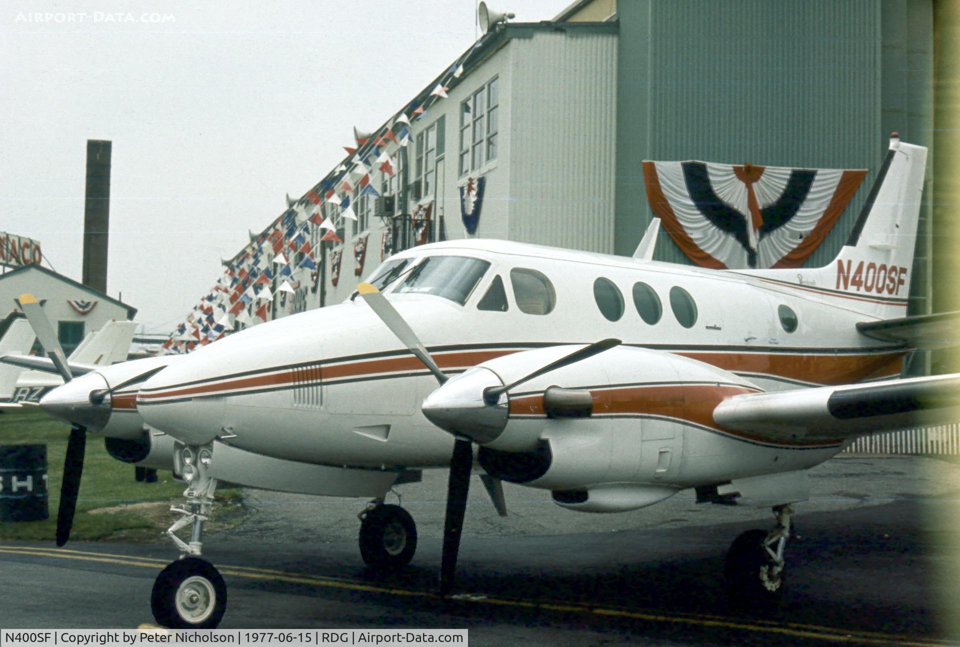 N400SF, 1977 Beech E90 King Air C/N LW-221, The Sperry Rand Corporation owned this King Air on display at the 1977 Reading Airshow.