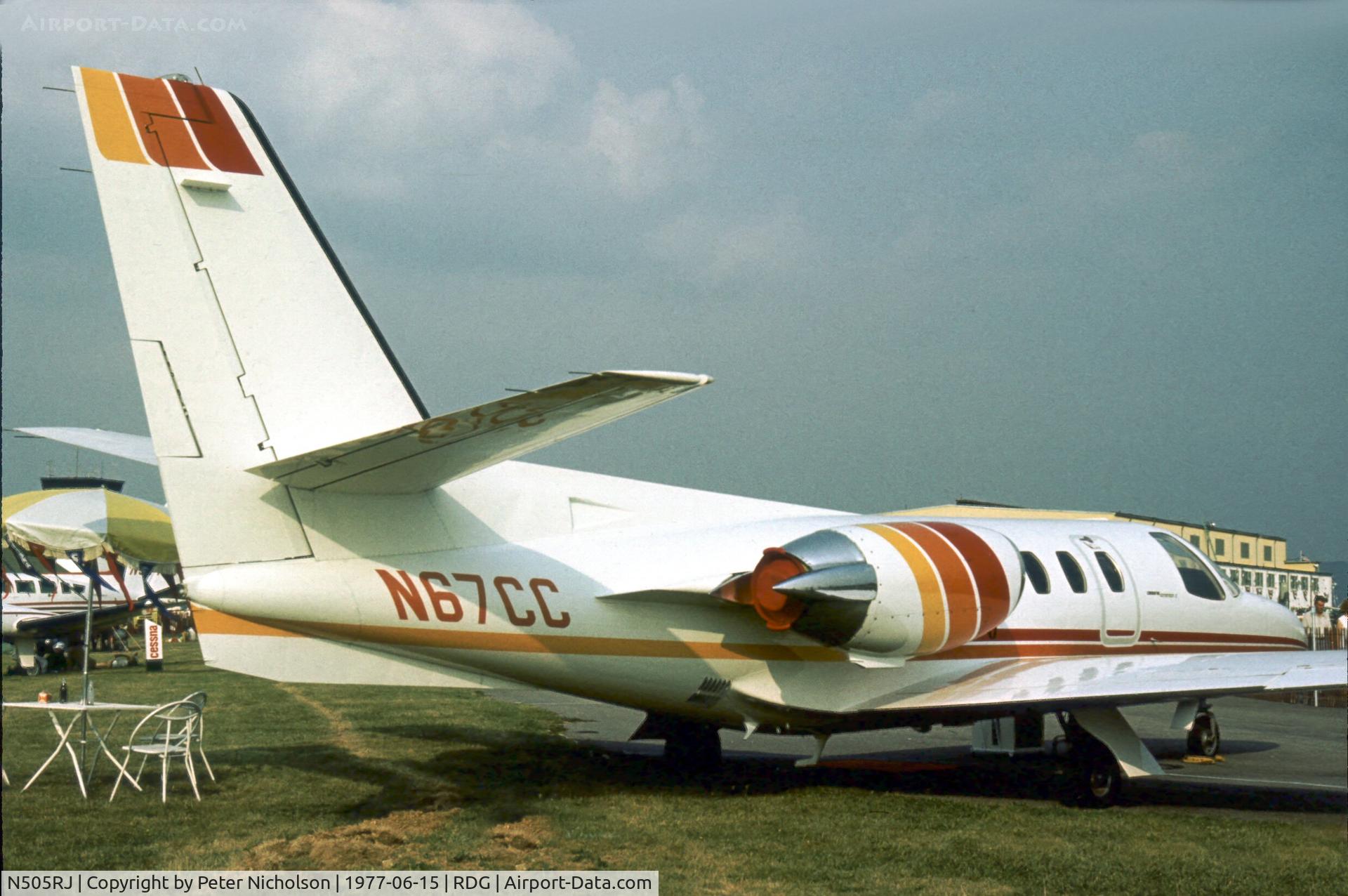 N505RJ, 1977 Cessna 501 Citation I/SP C/N 501-0009, In 1977 this was the Cessna Aircraft Company demonstrator Citation 1/SP at the 1977 Reading Airshow.