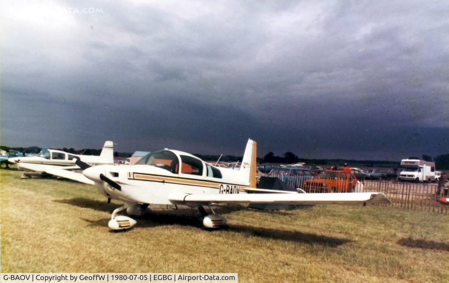 G-BAOV, 1973 Grumman American AA-5A Cheetah C/N AA5A-0299-0197, PFA Rally 1980