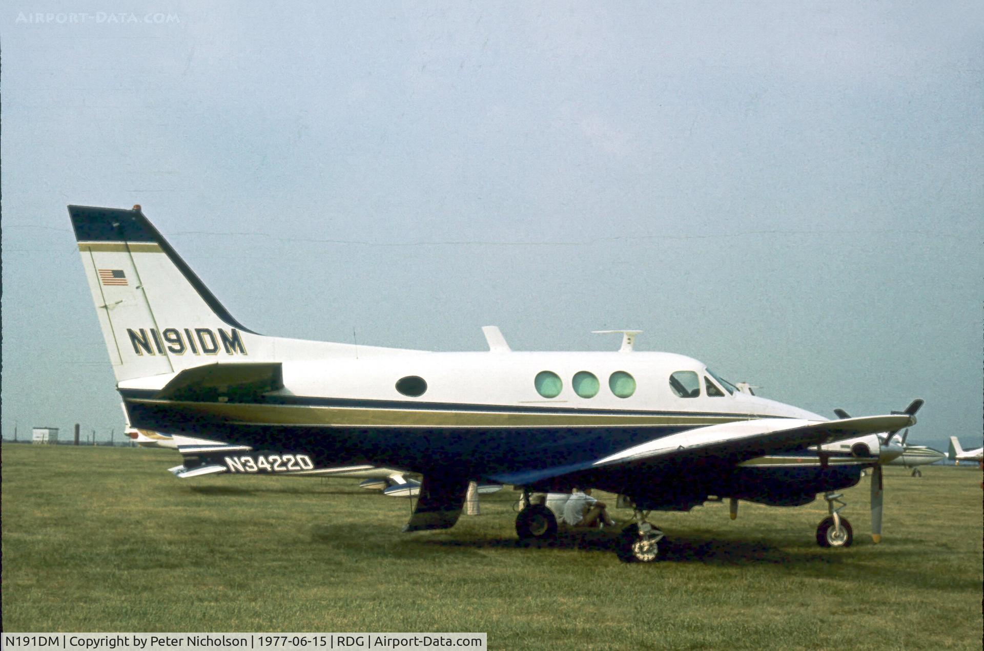 N191DM, Beech 65-90 C/N LJ100, This King Air attended the 1977 Reading Airshow.