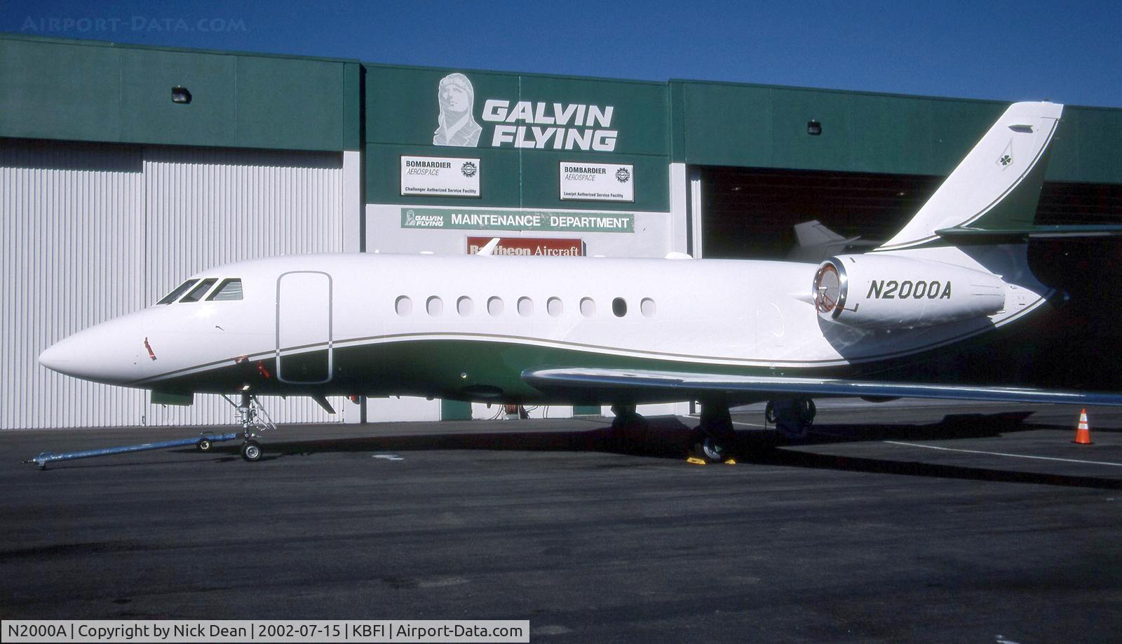 N2000A, Dassault Falcon 2000 C/N 182, KBFI (This was the 8th 2000 to carry this reg)