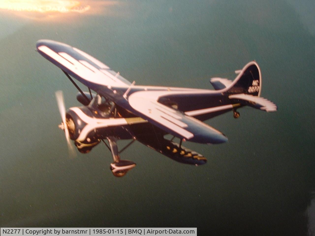 N2277, 1936 Waco ZQC-6 C/N 4446, Over Lake Buchanan
