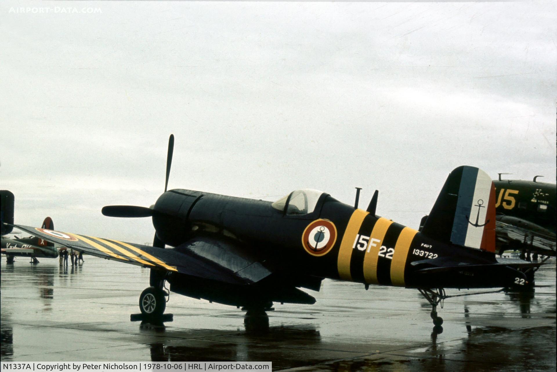 N1337A, 1952 Vought F4U-7 Corsair C/N 977, In French Aeronavale markings at the Confederate Air Force 1978 Airshow.