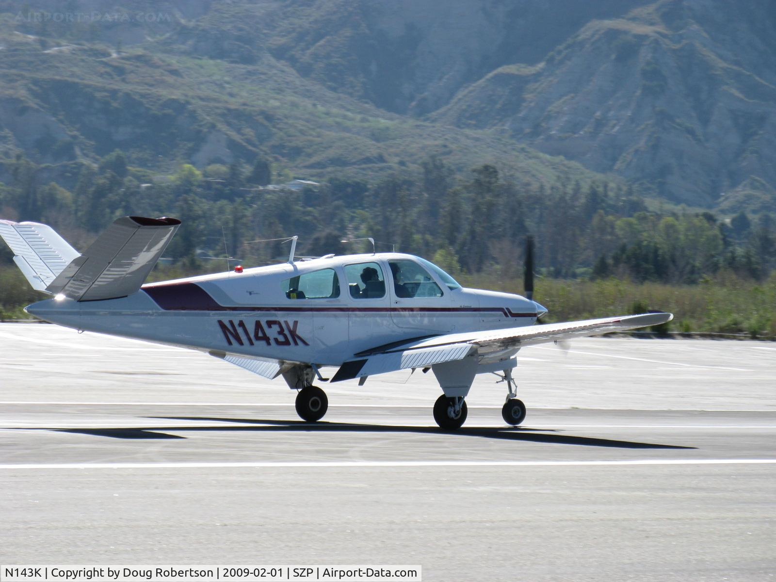 N143K, 1964 Beech S35 Bonanza C/N D-7664, 1964 Beech S35 BONANZA, Continental IO-520-B 285 Hp, landing roll Rwy 22