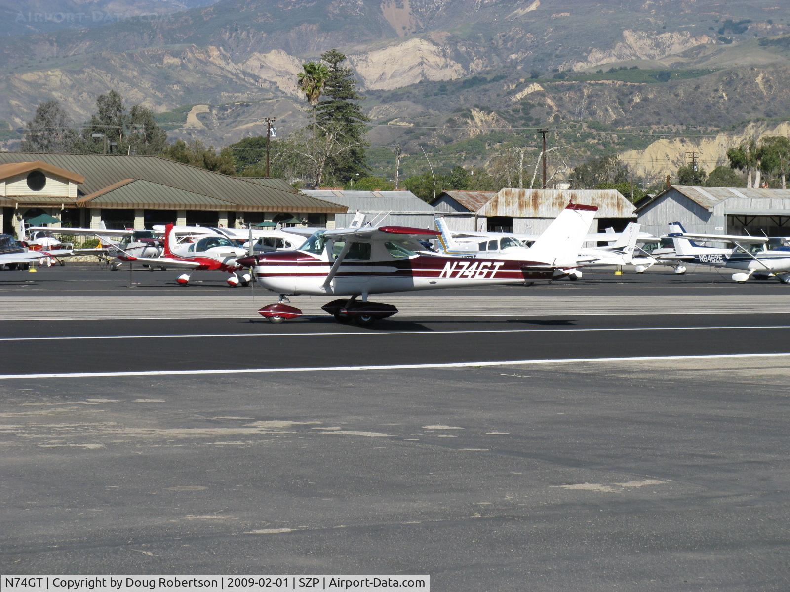 N74GT, 1969 Cessna 150J C/N 15070302, 1969 Cessna 150J, Continental O-200 100 Hp, landing roll Rwy 22