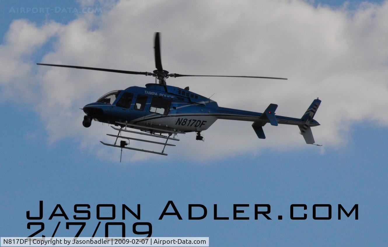 N817DF, 2002 Bell 407 C/N 53546, Photo taken in downtown Tampa Florida during Gasparilla 09.