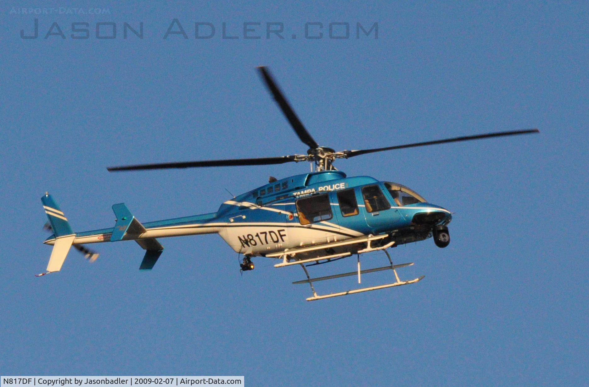 N817DF, 2002 Bell 407 C/N 53546, This photo was taken in Tampa Florida during Gasparilla Festival 2/7/09.