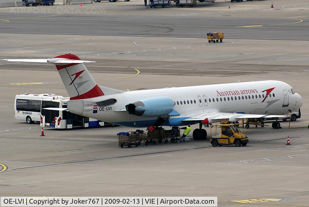 OE-LVI, 1993 Fokker 100 (F-28-0100) C/N 11468, Austrian arrows Fokker F-100