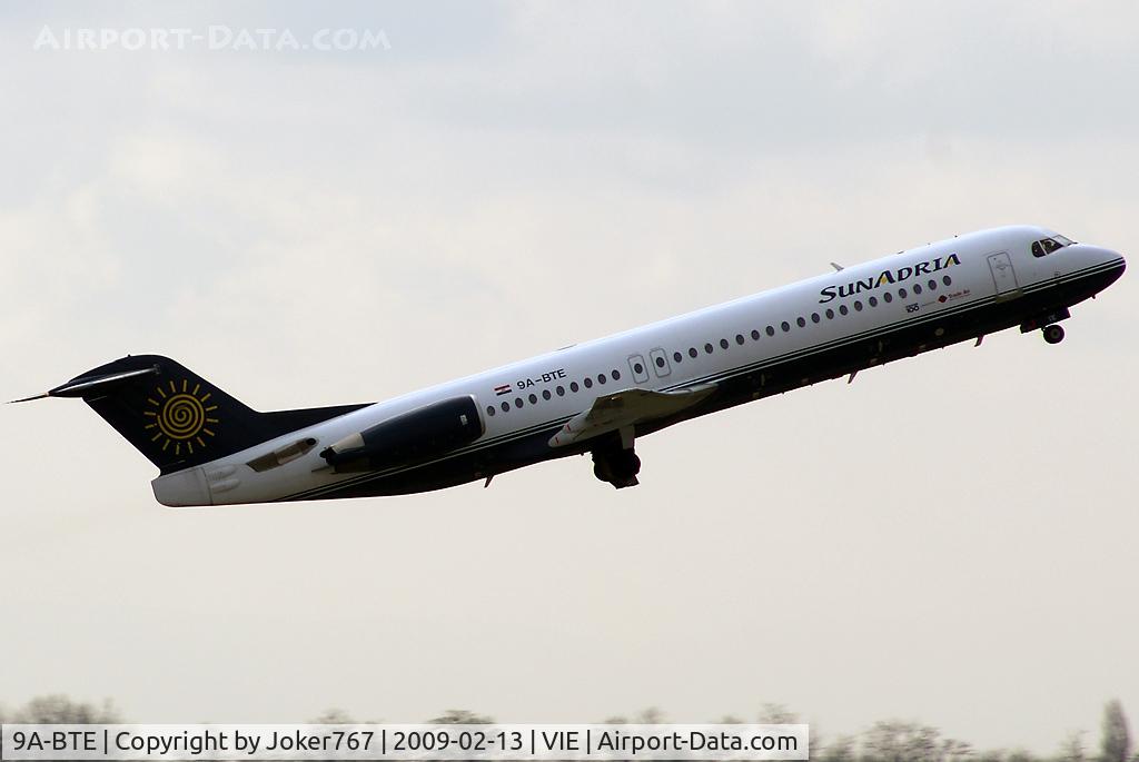 9A-BTE, 1992 Fokker 100 (F-28-0100) C/N 11416, SunAdria Fokker F-100