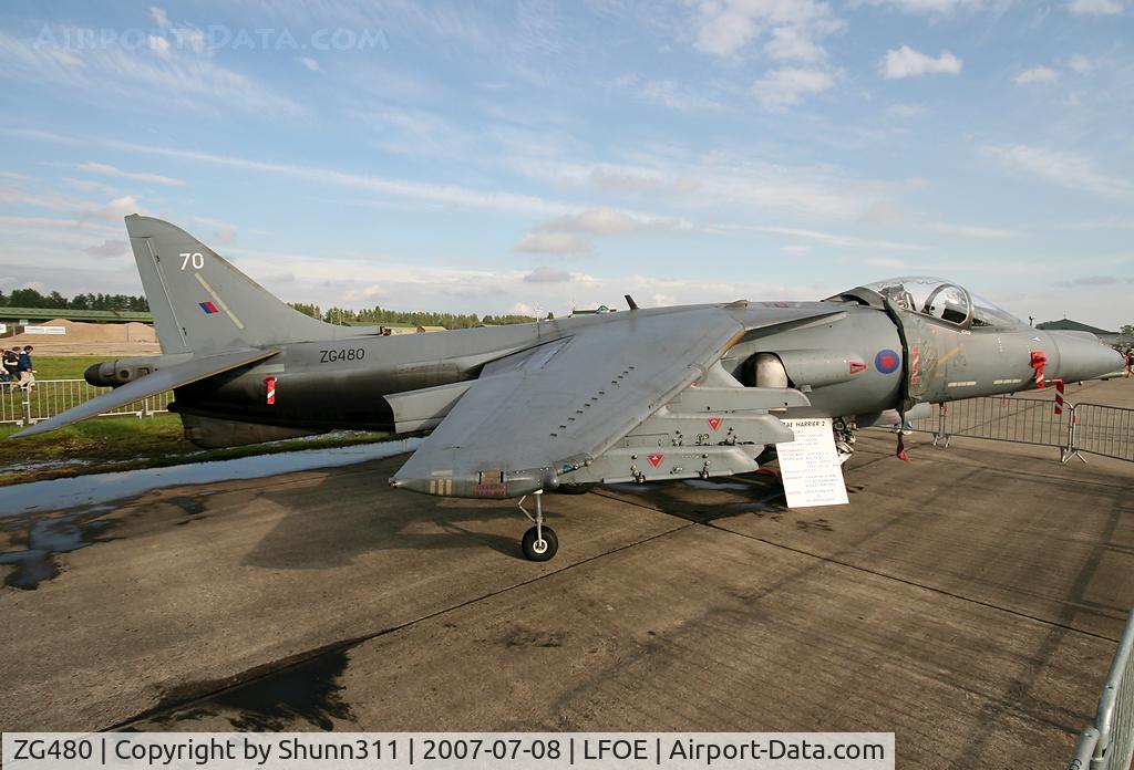 ZG480, British Aerospace Harrier GR.7 C/N P70, Displayed during LFOE Airshow 2007
