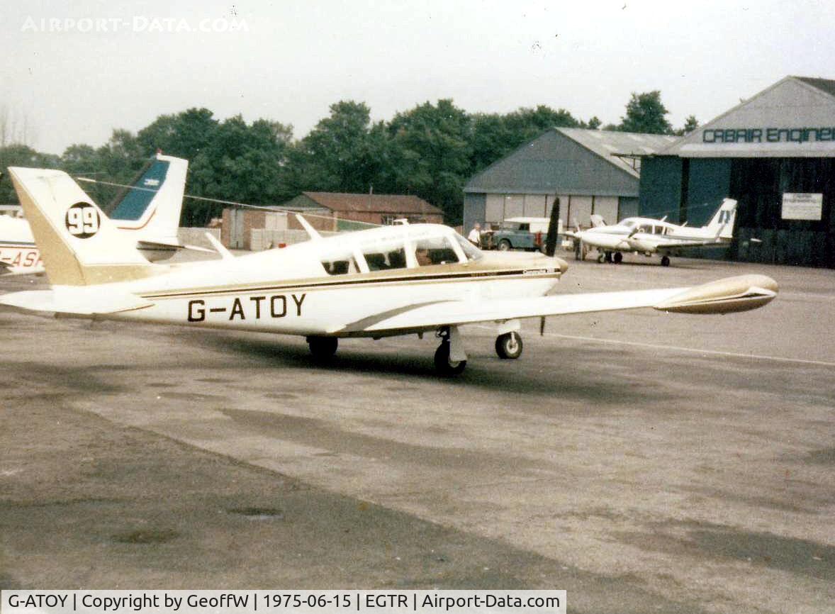 G-ATOY, 1966 Piper PA-24-260 Comanche B C/N 24-4346, Sheila Scott's record breaking Piper Comanche at its Elstree base in 1975