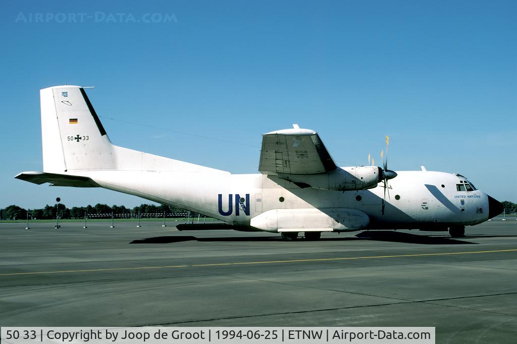 50 33, 1968 Transall C-160D C/N D41, For the humanitarian relief operation in Somalia UNOSOM II German Transalls received a white color scheme and 