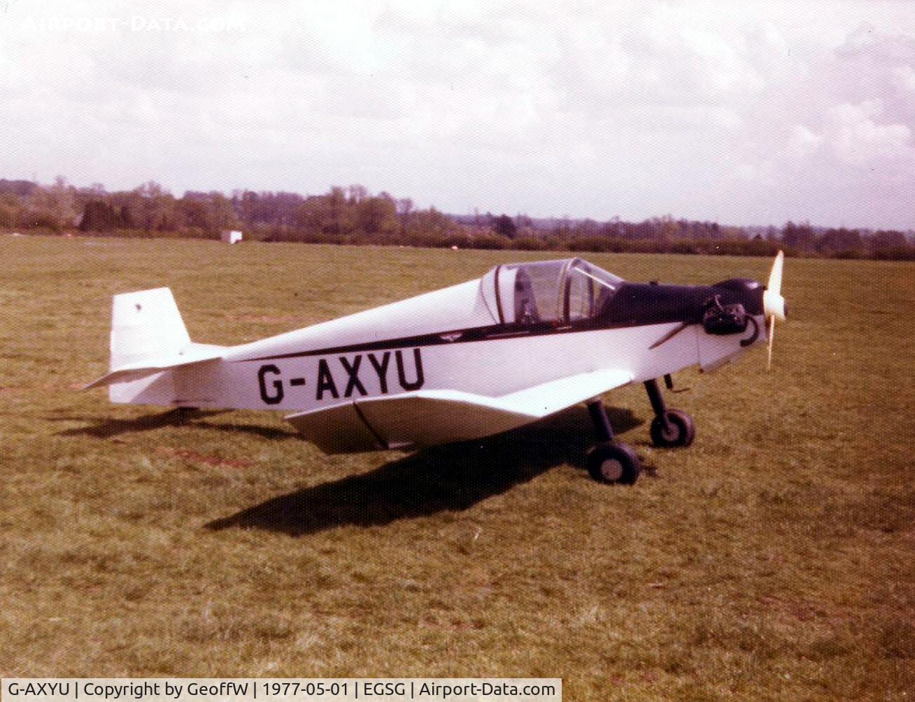 G-AXYU, 1971 Jodel D-9 Bebe C/N 547, Taken at a well attended PFA fly-in at Stapleford in 1977