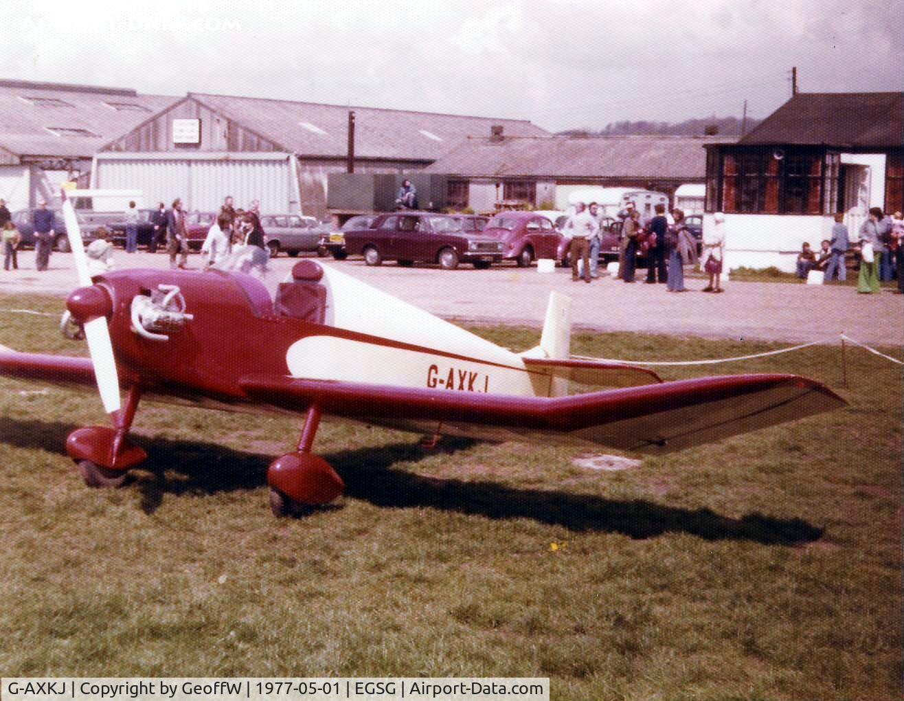 G-AXKJ, 1970 Jodel D-9 Bebe C/N PFA 941, Taken at a well attended PFA fly-in at Stapleford in 1977