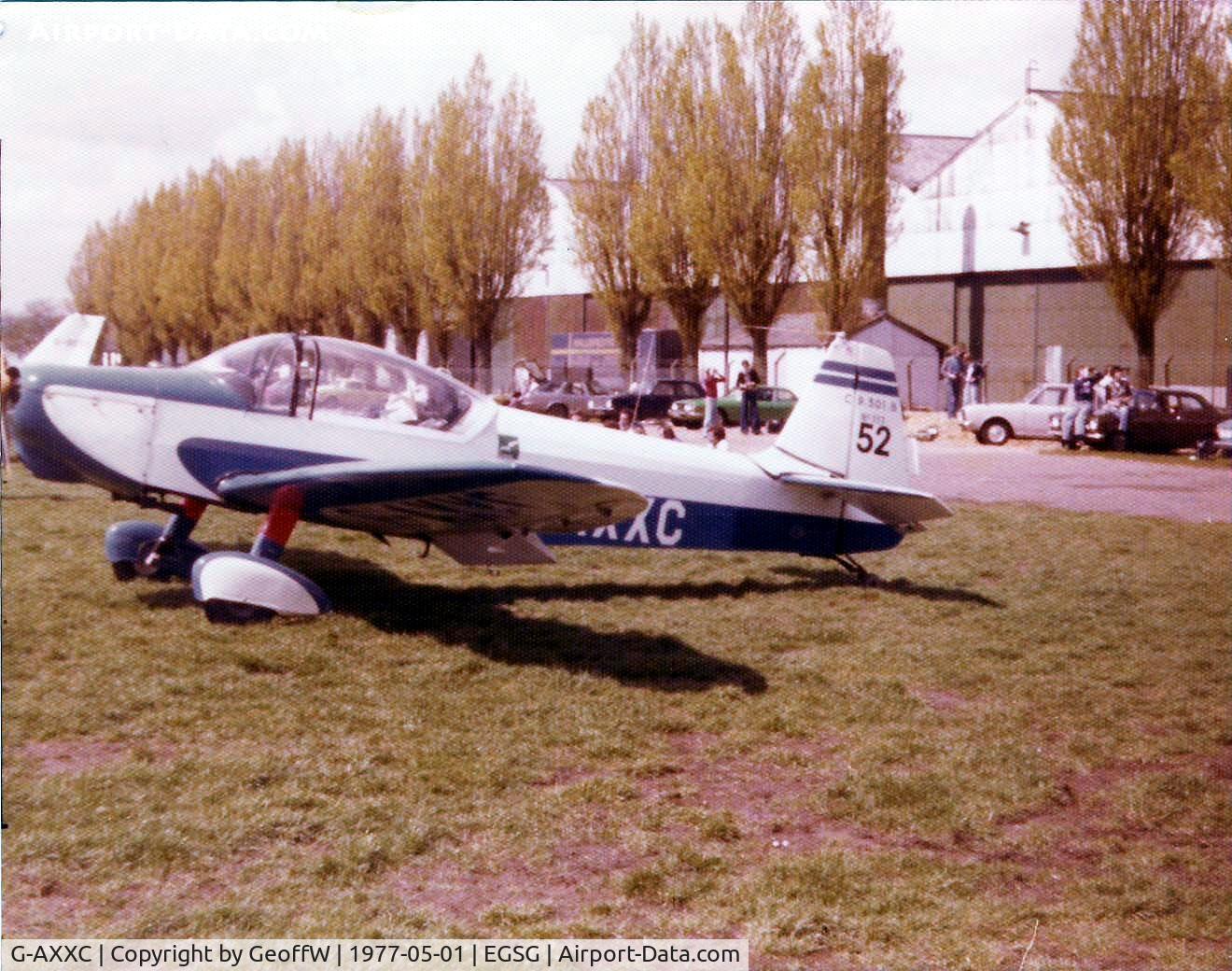 G-AXXC, 1959 Piel CP-301B Emeraude C/N 117, Taken at a well attended PFA fly-in at Stapleford in 1977