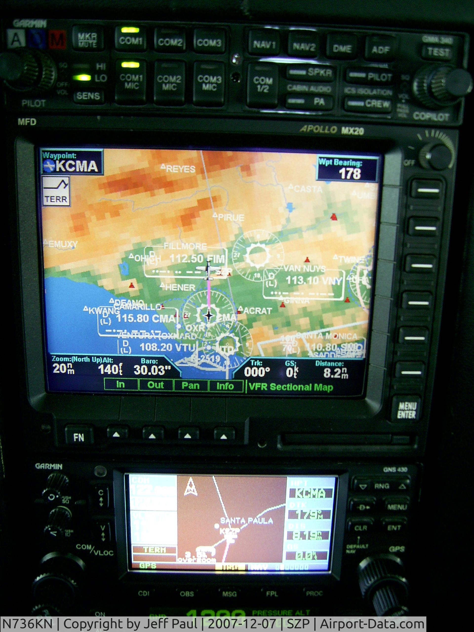 N736KN, 1977 Cessna R172K Hawk XP C/N R1722589, Garmin Panel