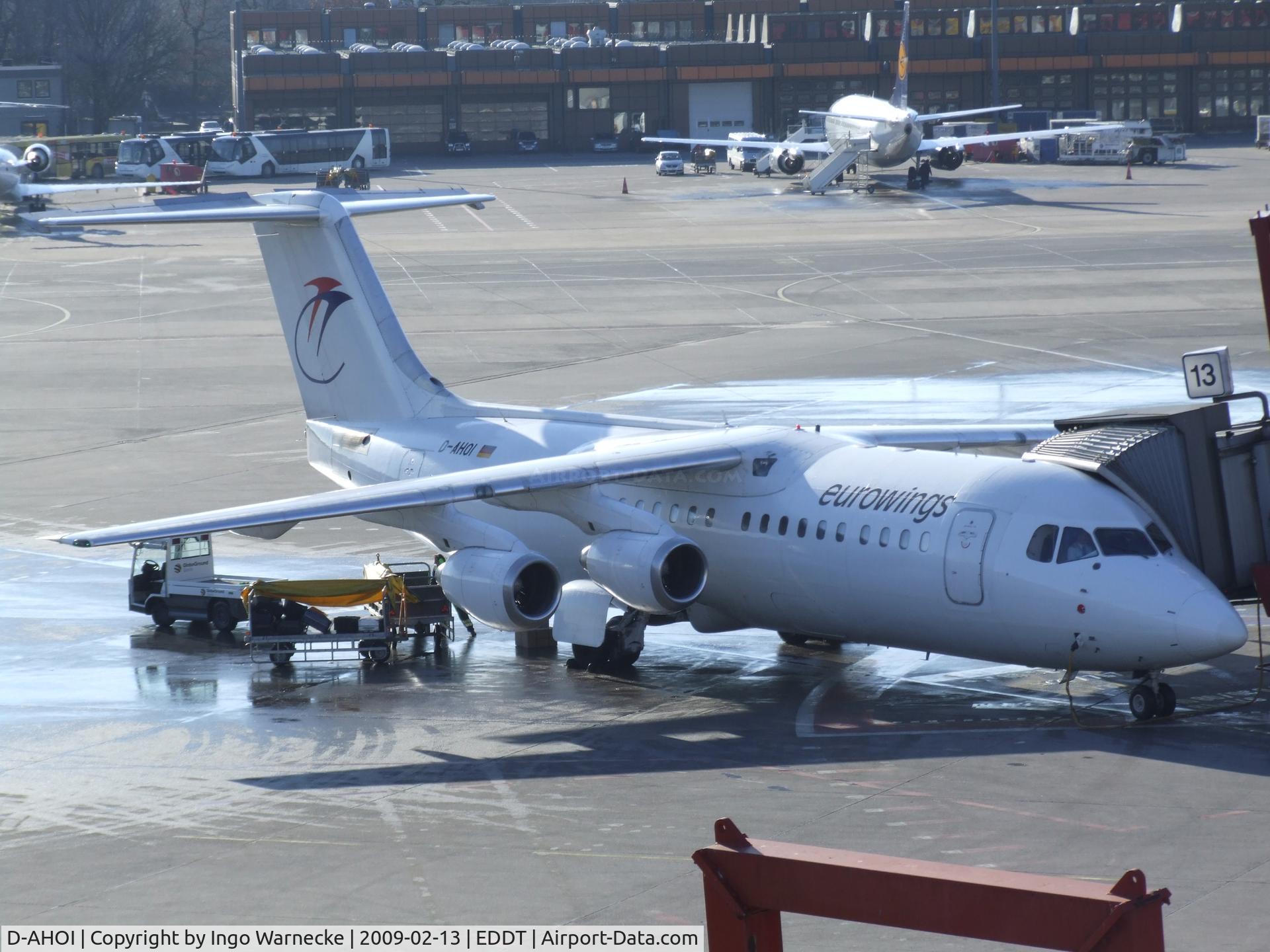 D-AHOI, 1990 British Aerospace BAe.146-300A C/N E3187, BAe 146-300 of eurowings at Berlin Tegel Airport