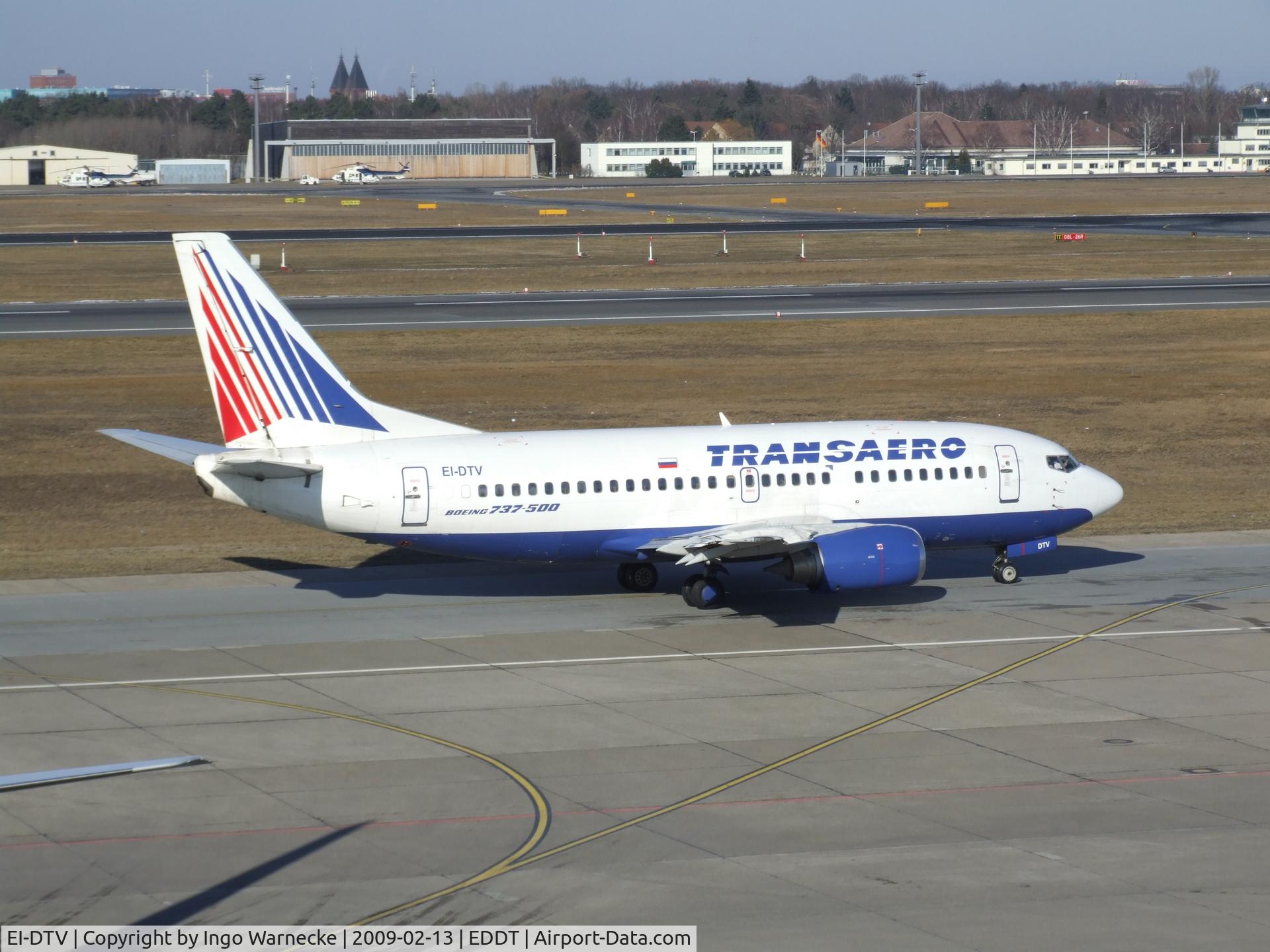 EI-DTV, 1992 Boeing 737-5Y0 C/N 25183, Boeing 737-500 of Transaero at Berlin Tegel Airport