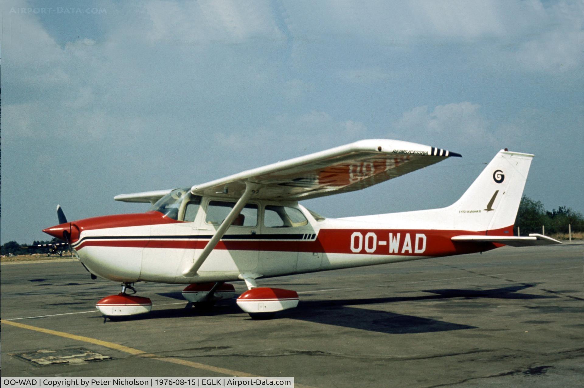 OO-WAD, 1975 Reims F172M Skyhawk Skyhawk C/N 1342, This Skyhawk II was present at the 1976 Blackbushe Fly-in.