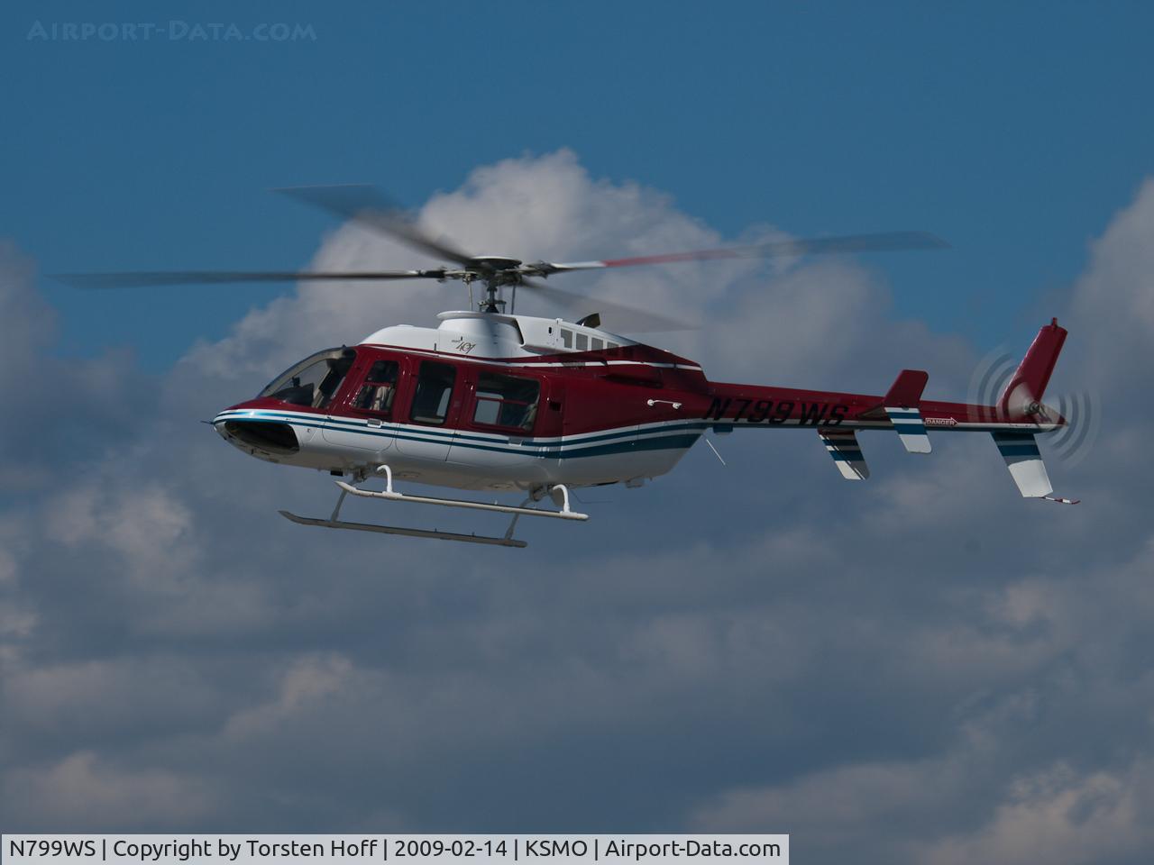 N799WS, 2002 Bell 407 C/N 53538, N799WS arriving at KSMO