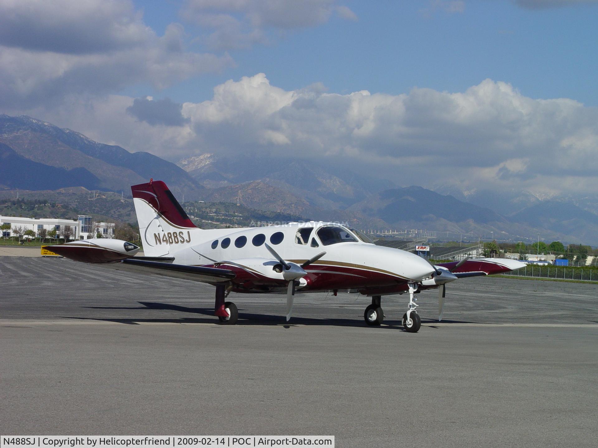 N488SJ, 1977 Cessna 414 Chancellor C/N 414-0959, Parked at Howard Aviation at Brackett