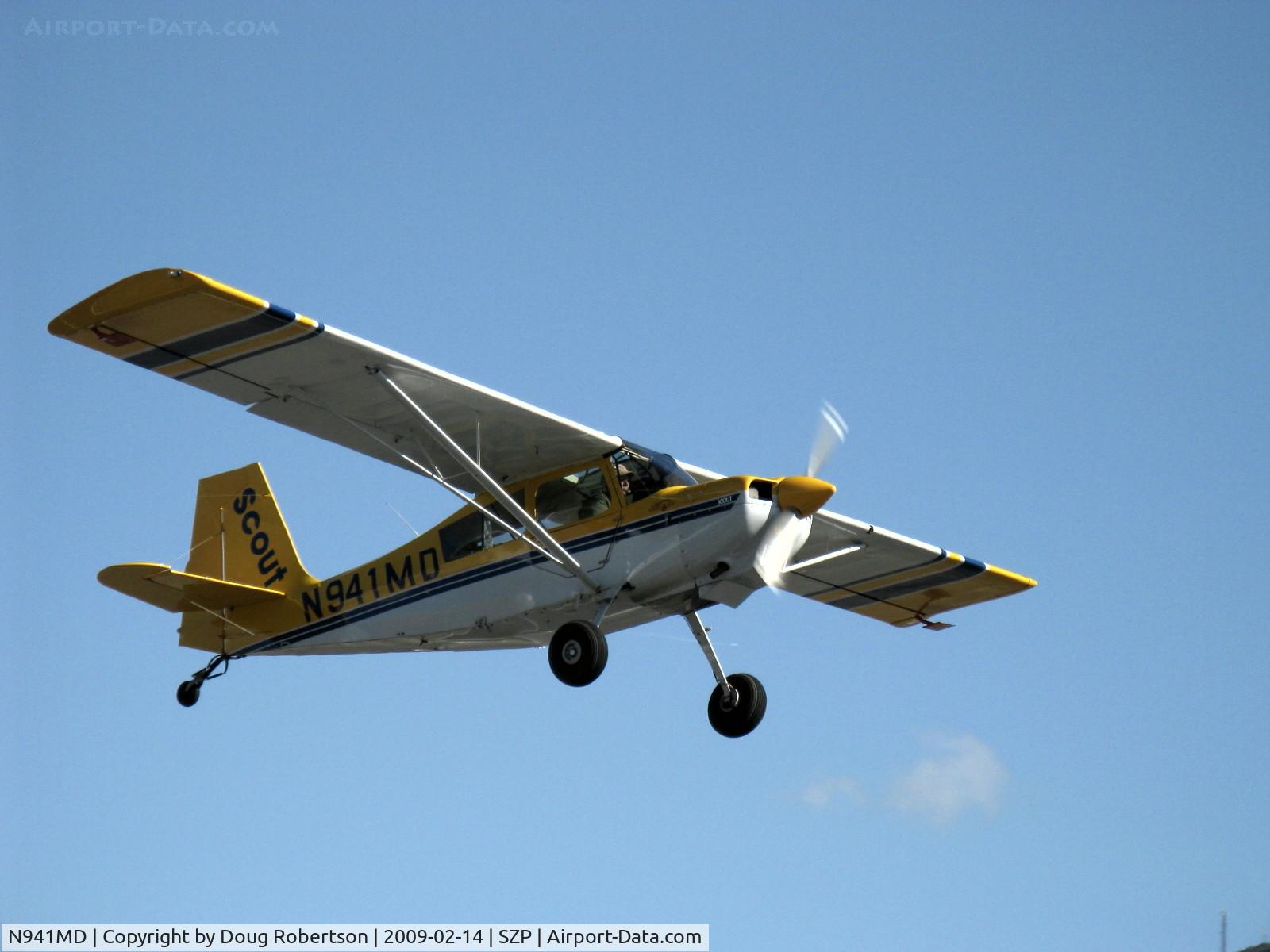 N941MD, 1996 American Champion 8GCBC Scout C/N 375-96, 1996 American Champion 8GCBC SCOUT, Lycoming O-360-E2C 180 Hp, aileron spades, quick-release door, takeoff climb Rwy 22